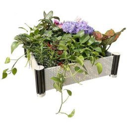 Watex - Carré Potager de jardin avec lit surélevé dim:61cm x 61cm, bac à fleurs d'extérieur - 100%