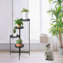 Étagère à Fleurs en métal à 4 Niveaux/Porte Plante pliable Décoration-pour Maison Balcon Jardin