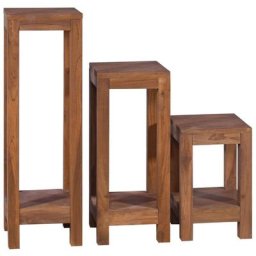 Vidaxl - Supports pour plantes 3 pcs Bois de teck solide n/a