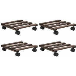 Vidaxl - Support roulant à plantes Bois de cèdre 4 pcs 25 x 25 cm Brun