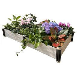 Watex - Carré Potager de jardin avec lit surélevé dim:116,5 x 61 cm, bac à fleurs d'extérieur