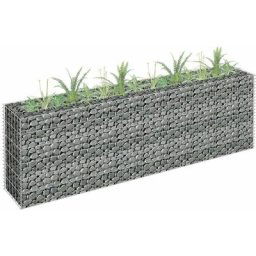 Maisonchic - Jardinière Bac a Fleur | Lit surélevé à gabion Acier galvanisé 180x30x60 cm 23511
