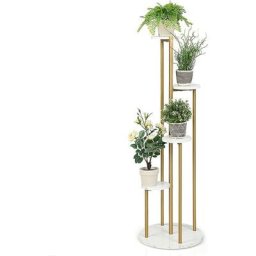 Support pour Plantes d'Intérieur à 4 Niveaux, 122,5 cm de Haut pour Petites Plantes, Étagère à