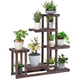 Costway - Etagère à Fleurs en Bois Porte-Fleurs 6 Niveaux pour Plantes Porte Pot de Plantes-Support
