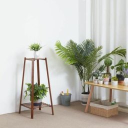 Porte Plante en Bambou - Etagère à Fleurs Echelle Intérieur pour Sallon Chambre Bureau - s