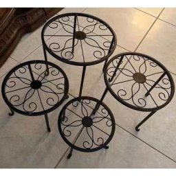 Supports pour plantes, lot de 4 supports pour pots de fleurs à motif de vigne de style rétro