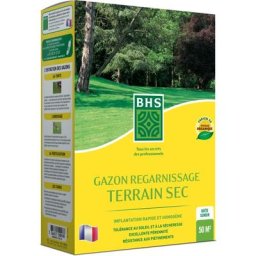 BHS GRTS1 Gazon Regarnissage Terrain Sec Résistant à la sécheresse Gazon Plus résistant et Mieux