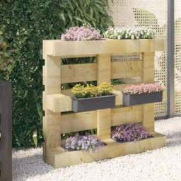 Joli® Mode Boîtes à fleurs pour palettes euro 12 pcs Gris 36x13,5x9,5cm pp - Jardinière Extérieur