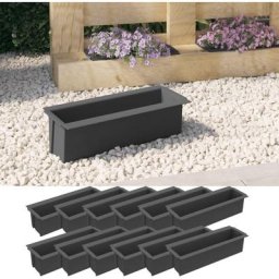 Boîtes à fleurs pour palettes euro 12 pcs Gris 36x13,5x9,5cm pp Vidaxl n/a