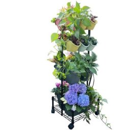 Potager sur pieds pour fleurs, mur vegetale mobile pour l'extérieur, 12 Pots colorés pour creer ton