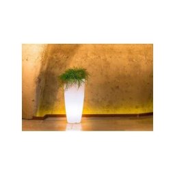 Vase Lumineux en Polymère Monacis Stilo Rond Brillant - ø 33 cm. - h 70 cm. lumière blanche