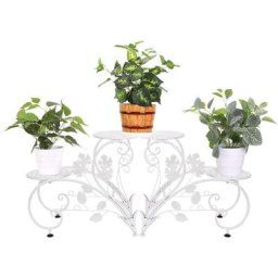 Tagère à Fleurs Fer Forgé 93x40x23cm Porte Plantes avec 4 Tablettes Escalier Plantes pour Maison