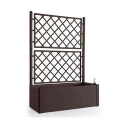 STEFANPLAST Bac a fleurs rectangulaire Natural Deluxe avec treillis - 100 x 43 x H 142 cm - 90 +