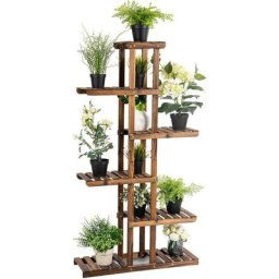 Tagère à Fleurs en Bois à 6 Niveaux/Porte Plante Décoration-pour Maison Balcon Jardin