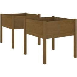 Vidaxl - Jardinières 2 pcs Marron miel 70x70x70 cm Bois de pin massif Honey brown