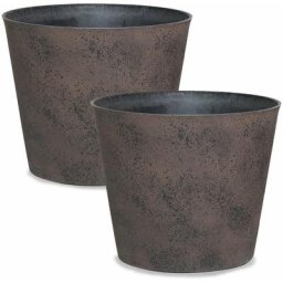 2 Pcs Pots à Fleurs Taille Plastique Recyclable Eco-friendly 24 x 17.5 x 23 cm Rond - arcadia, s