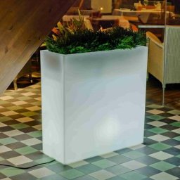 MOOVERE - Bac à fleurs lumineux haut 80 lumière blanche froide par câble 80x32x80cm - Blanc