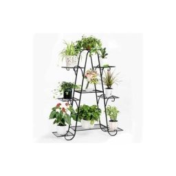 Étagère à Fleurs Fer Forgé Porte Plante Intérieur Extérieur Escalier Échelle Plante Fleur avec 9