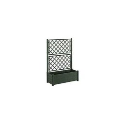 Stefanplast - Bac a fleurs rectangulaire avec treillis - Finition en bois - 100 x 43 x h 142 cm
