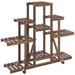 Support à fleurs avec roues 110x25x101 cm bois massif de sapin Vidaxl Marron