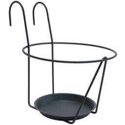 Louis Moulin - Porte pot soucoupe crochet anthracite - 25 cm - Acier époxy