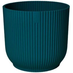 Pot De Fleurs Rond VIBES - Plastique - Ø22 - Bleu Foncé