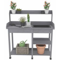 Table de Rempotage Jardinage Tout en Un - Établi de Jardin pour Semis avec Évier Amovible, Tiroir,