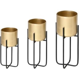 Supports de pots de fleurs design - supports à plantes - lot de 3 avec pots de fleurs - métal époxy