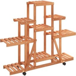 Support à fleurs avec roues 110x25x101 cm bois massif de sapin Vidaxl Light brown