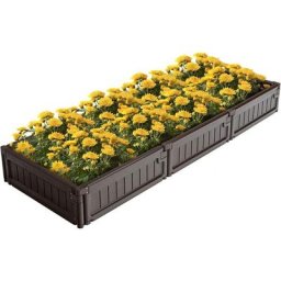 Jardinière Surélevée Modulable en hdpe Lot de 8 Panneaux Carré Potager Extérieur avec 8 Piquets en