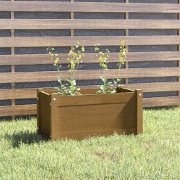 Jardinière d'extérieur Bac a Fleur | Marron miel 60x31x31 cm Bois de pin 42108 - Brun