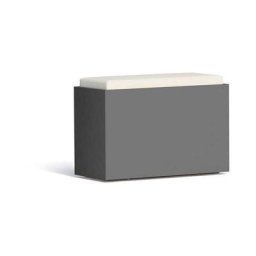 Monacis - Pouf spacieux gris confortable en polymère Cm 35X80X55 h