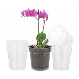 10 pièces Pot Fleurs Transparents Plastique Pot de Fleur Petits Pots à Orchidée Plastique Pot pour
