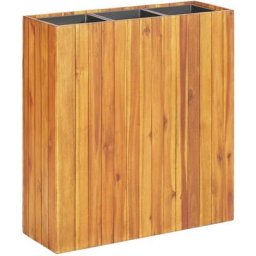 Lit surélevé de jardin avec 3 pots Bois massif d'acacia Vidaxl n/a