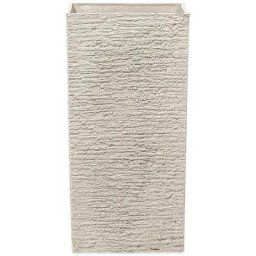 Haut Cache-Pot Beige Carré 35 x 35 x 70 cm Pot de Fleurs Robuste en Pierre et Polyrésine au Design
