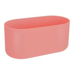 Jardinière ovale pot de fleur Rose 3,7L bac à fleurs en plastique pour jardin terrasse décoration