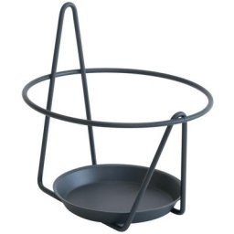 Porte pot soucoupe mural anthracite - 16-18 cm - Acier époxy - Louis Moulin