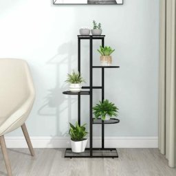 Support pour plantes | Étagère à plantes 5 niveaux 43x22x98 cm Noir Métal 34242 - Noir
