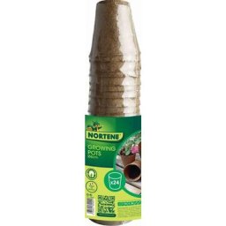 Nortene - 24 pots pour semis Growing Pots- 100 % biodégradables - d 6 cm
