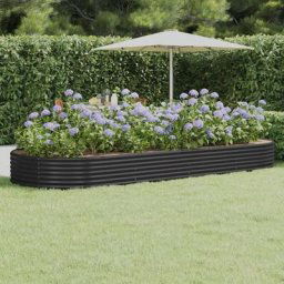 Joli® Mode Lit surélevé de jardin Acier enduit de poudre Anthracite - Jardinière Extérieur - bac a