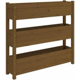Vidaxl - Jardinière Marron miel 112x25x104,5 cm Bois massif de pin Honey brown