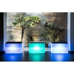 Tekcnoplast - Coffre de rangement rectangulaire avec lumière en résine 80X35 cm mod. Roomy lampe