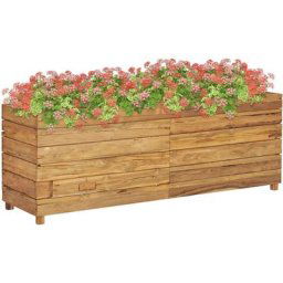 Vidaxl - Lit surélevé 150x40x55 cm Bois massif de teck et acier n/a