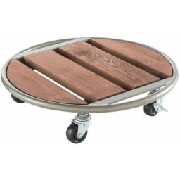 Nortene - Support à roulettes bois et métal Flora Roll Metal Wood - 35 cm