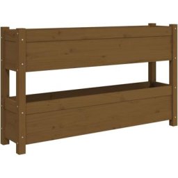 Vidaxl - Jardinière Marron miel 112x25x66 cm Bois massif de pin Honey brown