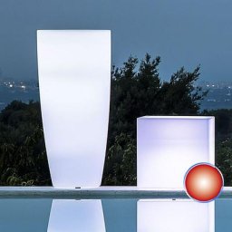 Tekcnoplast - Pot lumineux rond mod. Agave h 90 avec lampe rousse