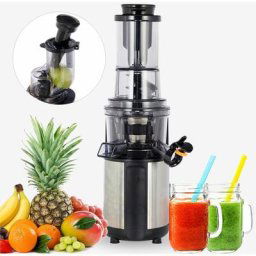 Extracteur de jus Presse-agrumes Centrifugeuse lent pour fruit de 200W Acier inoxydable - Arebos