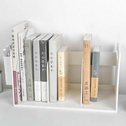 Serre-livres de bureau blanc abs avec bote de support de stylo, support de rangement pour livres,