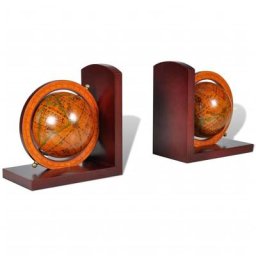 Vidaxl - Serre-livre Globe 2 pcs Brun