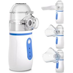 Nébuliseur Inhalateur, Nébulisateur Portable Silencieux, Inhalateur avec Embouchure et Masque,